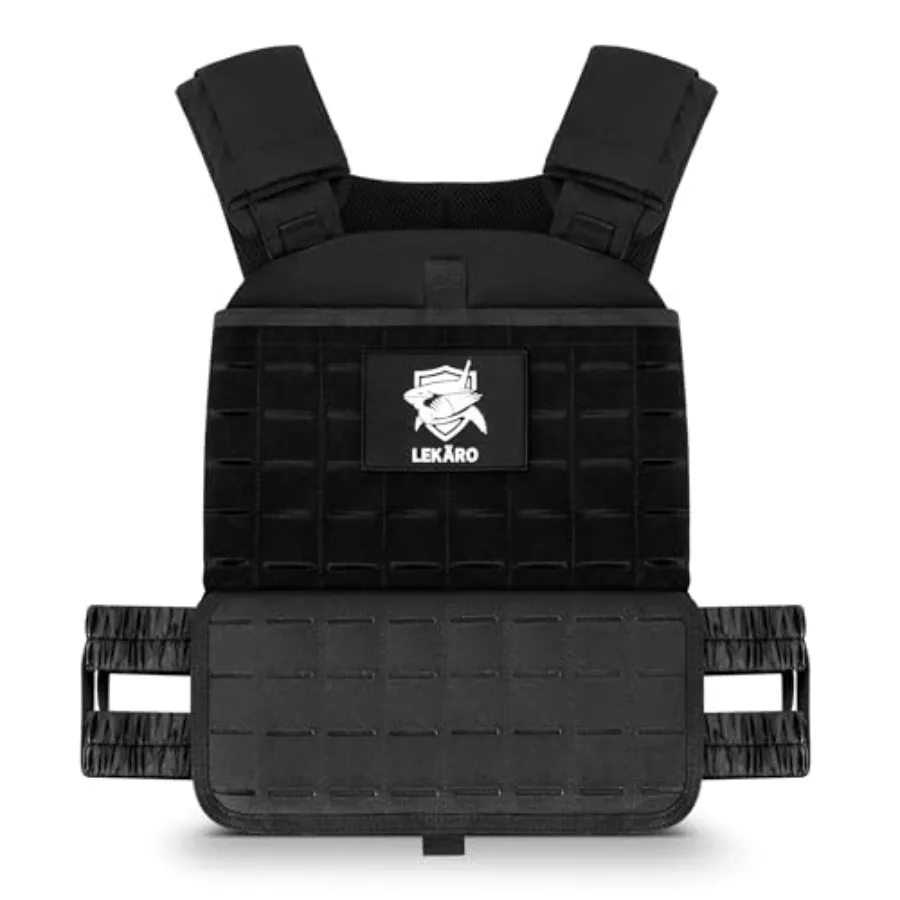 

Adjustable Weighted Vest for Rucking Strength Training Heavy-Duty Tactical Fitness Vest with Breathable Fabric Fits 10x12 Plate
