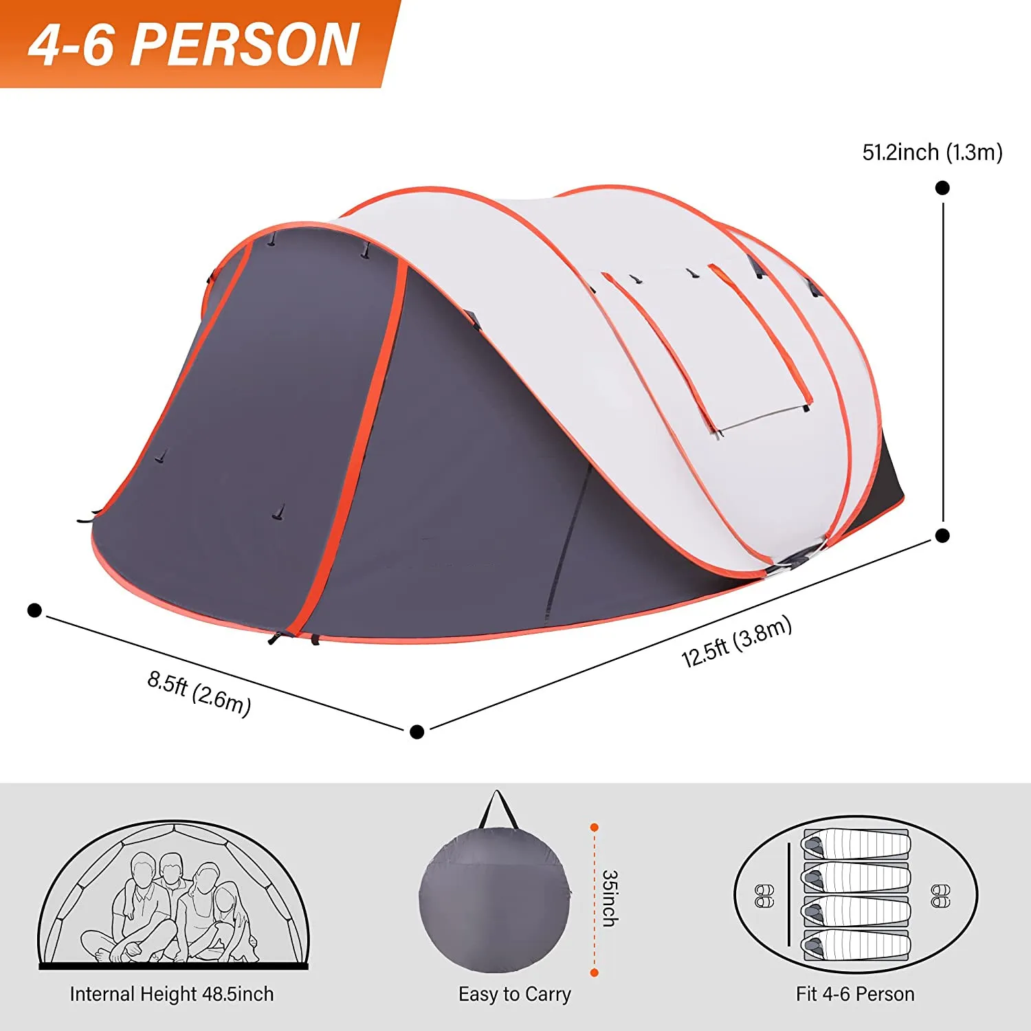 Hot Sale Family All Season Sunshade Snowproof Camping Tent Using at Beach Garden Yard lawn glamping