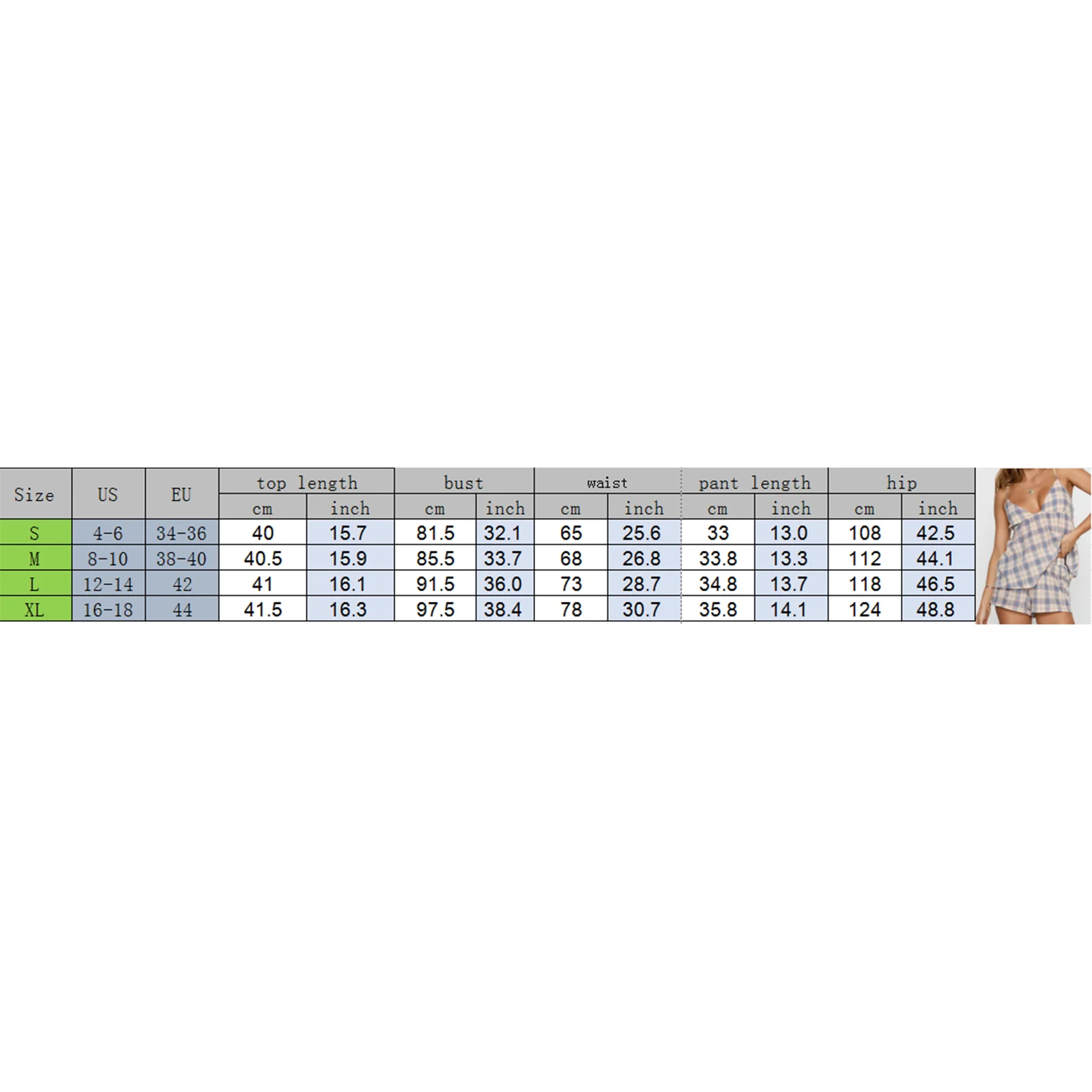 Women s Summer Loungewear Set Plaid Sleeveless V-Neck Cami Tops with Elastic Waist Shorts Sleepwear