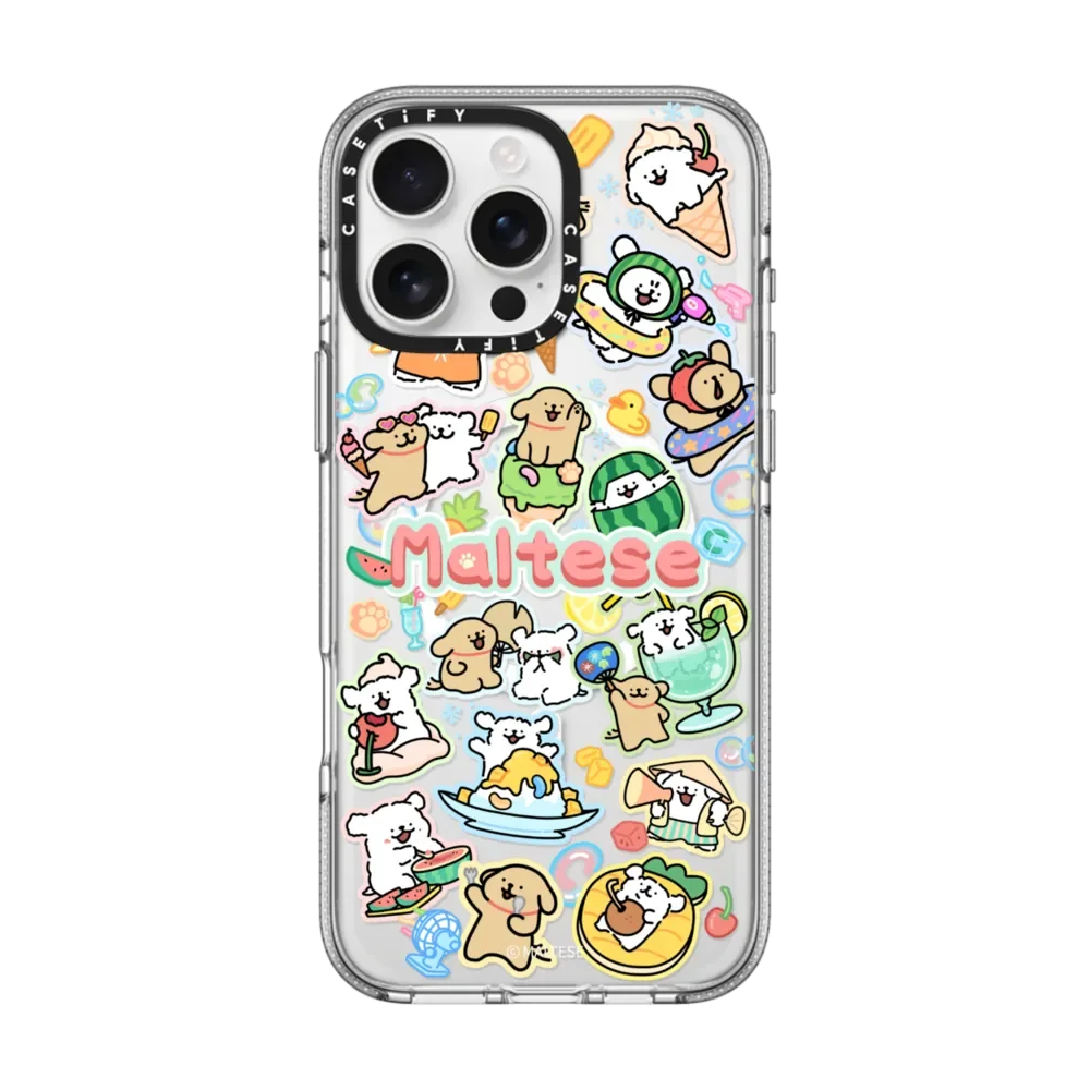 CASETiFY MAltese Line Dog Art Cute Series Magnetic Drop-proof Case for iPhone 13 14 15 16 17 Pro Max Air 16 Plus Protect Cover view 3