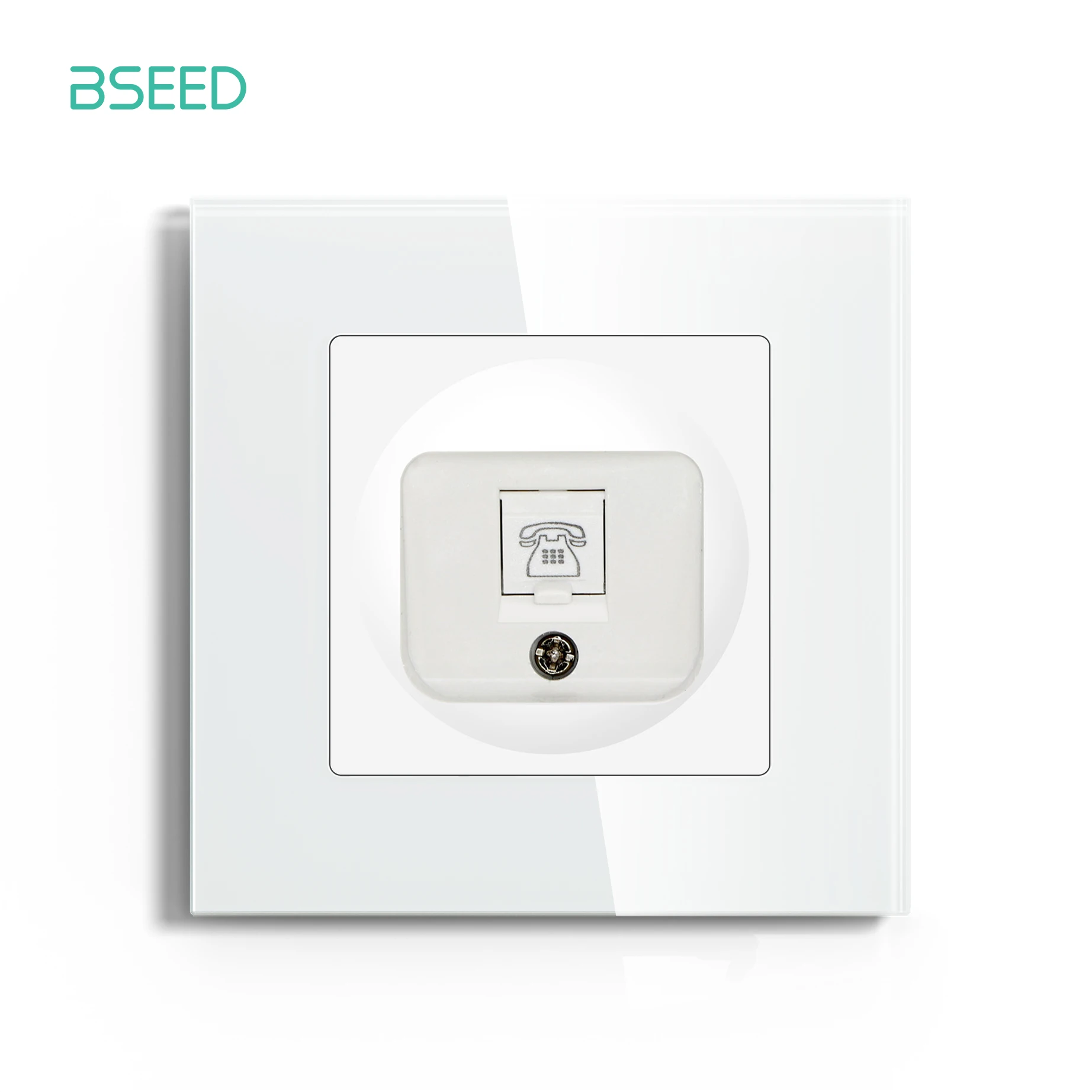 BSEED Wall Socket CAT6 RJ45 Internet Socket TV Satellite Wall Plug Telephone Interface Computer Outlet Glass Panel