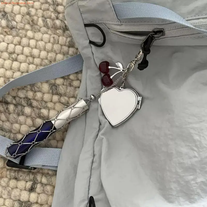 F92D Unisex Cherry Keychain Stainless Steel For Women Men Daily Carry Practical