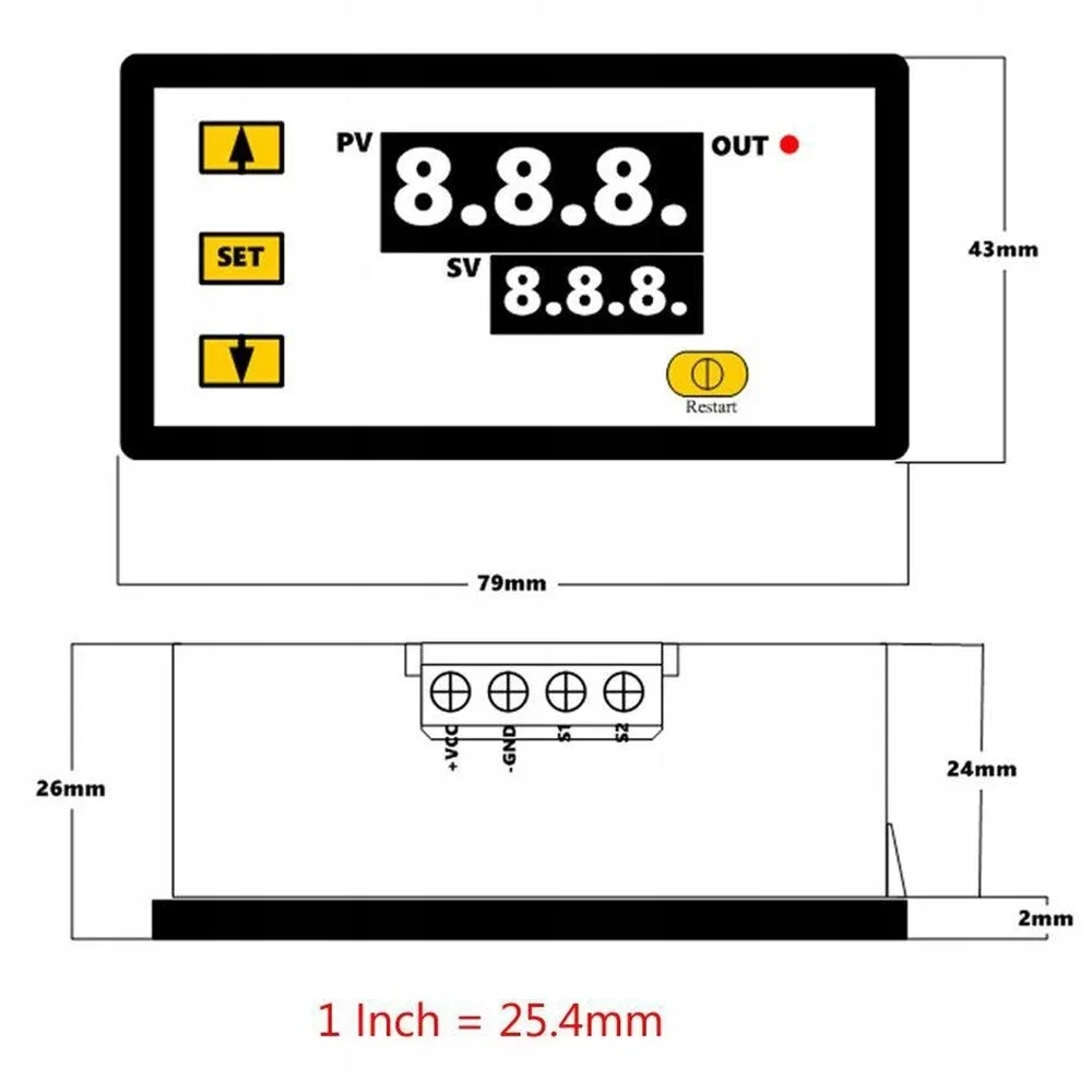 DC 220V LED Digital Thermostat Temperature Controller Temp Sensor Control Relay Waterproof Sensor Thermometer Thermo Controller