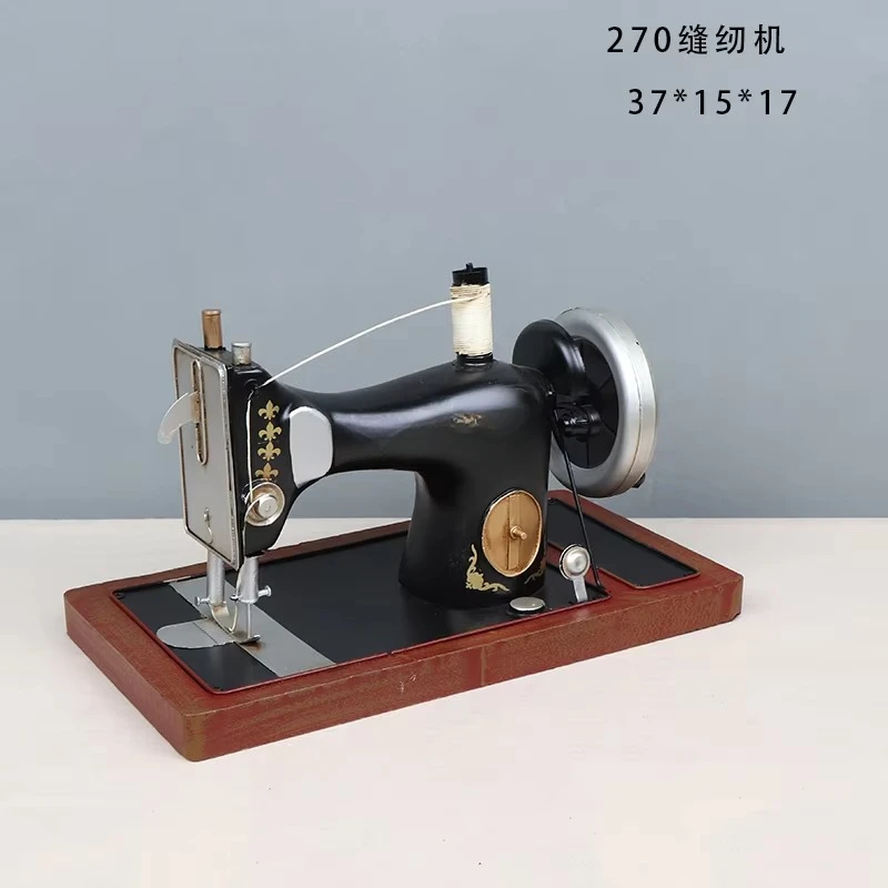 Retro Miniature Sewing Machine Statues Vintage Figurines Home Decor Retro sewing machine props Iron Crafts Sewing machine