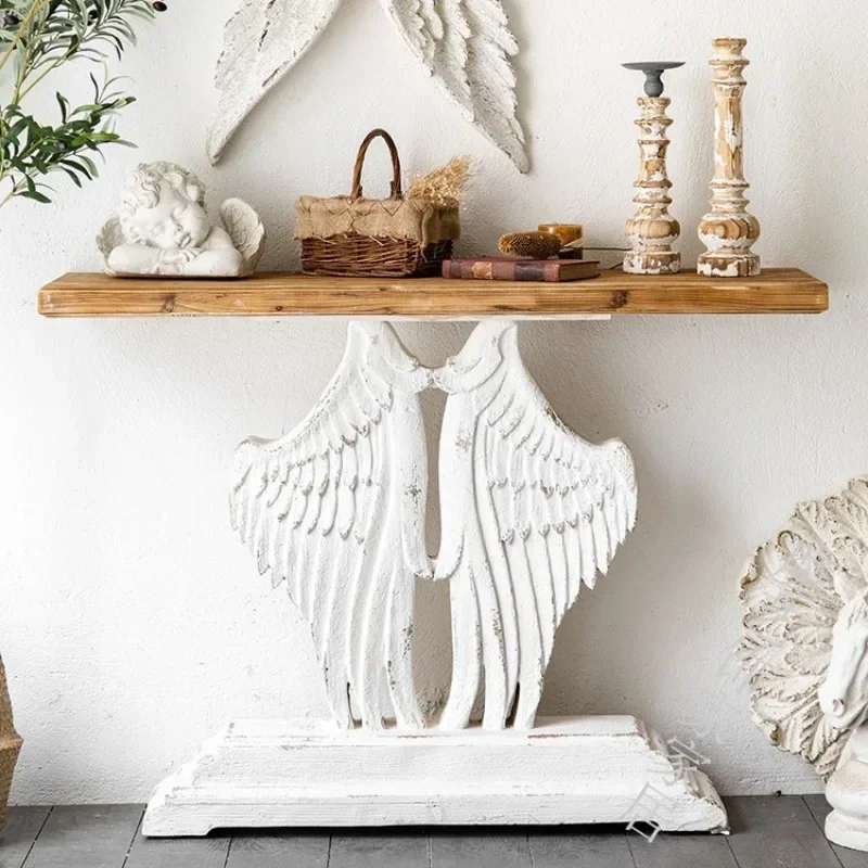 Corridor Narrow Side Table Carved Wings Entrance Platform