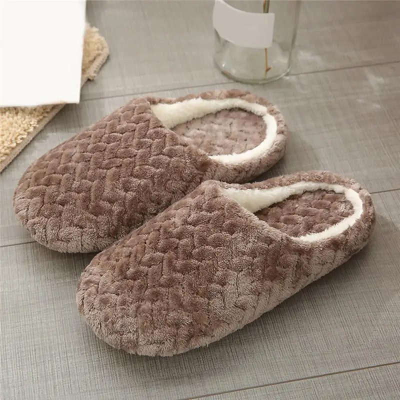 

Indoor Cotton Slippers with Soft Sole Silent Faux Suede Slippers Women and Men Anti Slip Wooden Floor Home Cotton Shoes