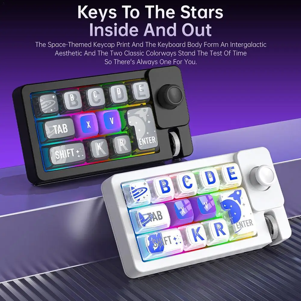 

12-клавишная программируемая макромеханическая клавиатура, трехрежимная беспроводная Bluetooth-клавиатура, RGB-подсветка, игровая мини-клавиатура для ПК, ноутбука