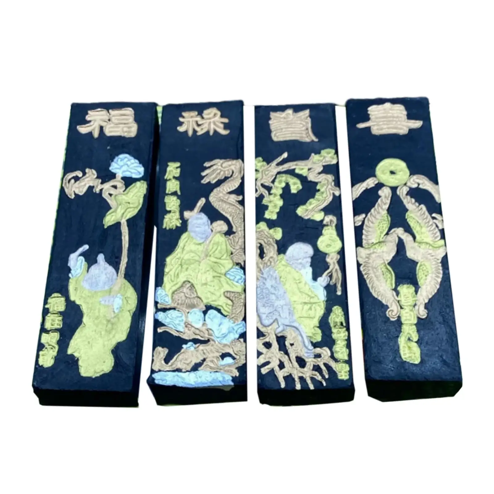 4x Calligraphy Ink Block Handmade Painting Drawing Ink Paint Solid Inks Chinese Ink Stones for Writing Coloring Drawing Crafts