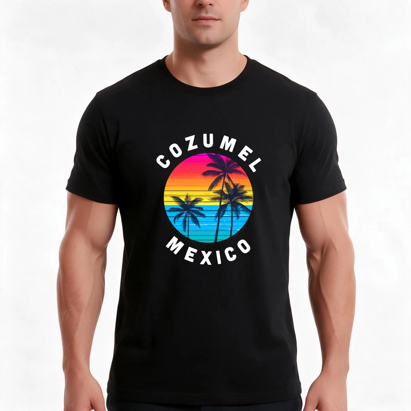 Cozumel Mexico Souvenir T-Shirt, Summer Casual Cotton Tee, Oversized Streetwear Tops, Vintage Graphic Print, Unisex Men Women
