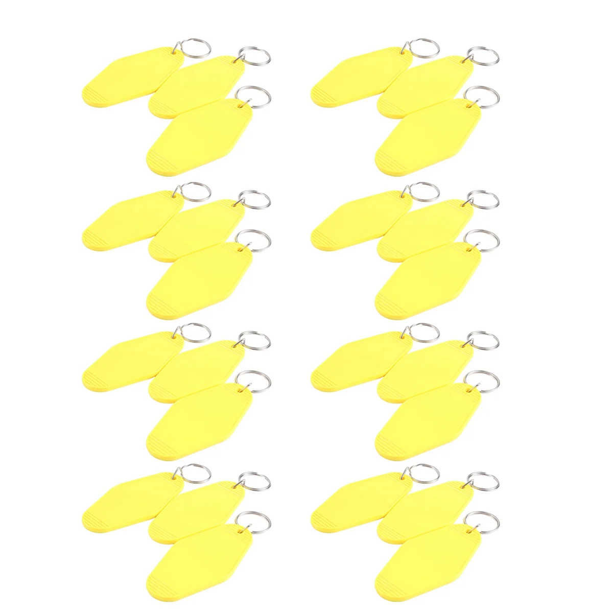 AB7-24 Pcs Vintage Motel Keychain DIY Blank Hotel Keychains Heat Transfer Blank Keychains Bulk Sublimation (Yellow)