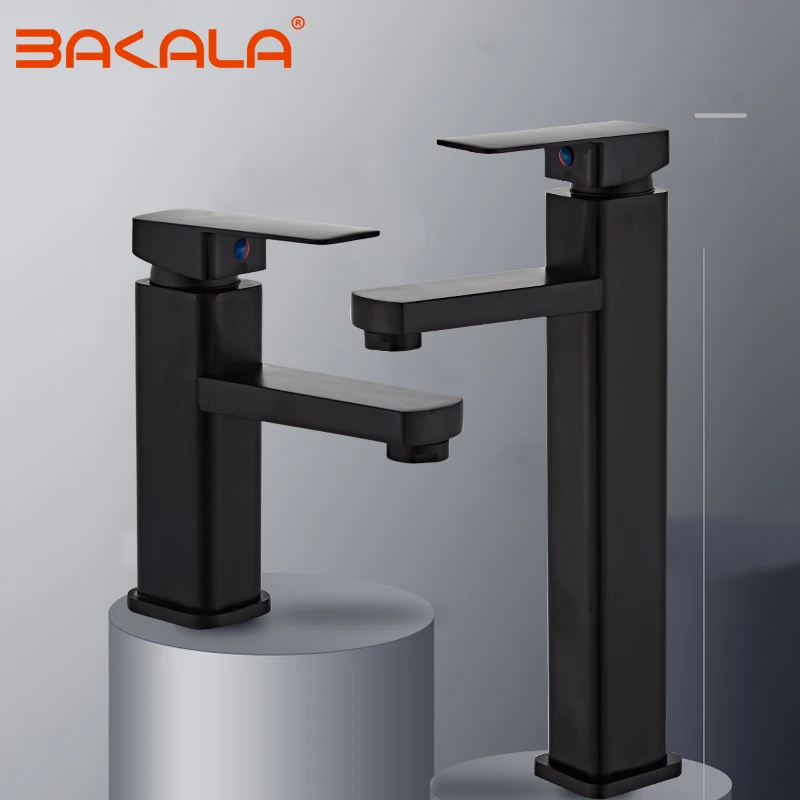 

BAKALA Черный кран для раковины для ванной комнаты с одной ручкой, черный кран для раковины, кран для раковины, винтажный смеситель для горячей и холодной воды