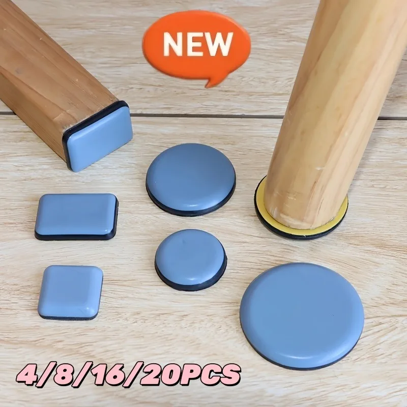 20/16/8/4PCS Self-Adhesive Feet Glider Sliding Pads Furniture Sliders Furniture Gliders PTFE Floor Mover Pad For Chair Fittings