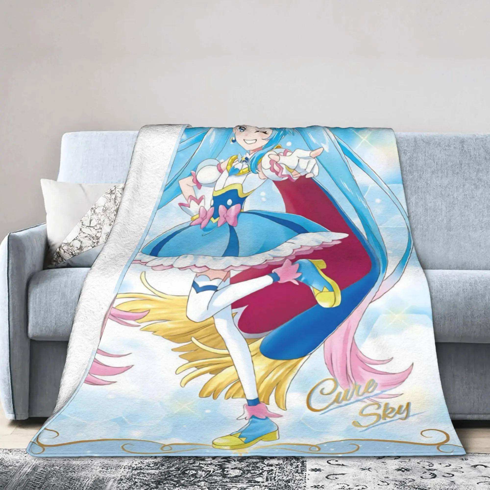 New Arrival Soaring Sky Pretty Cure Blanket Soft Fleece  Cozy Throw Blanket Machine Washable