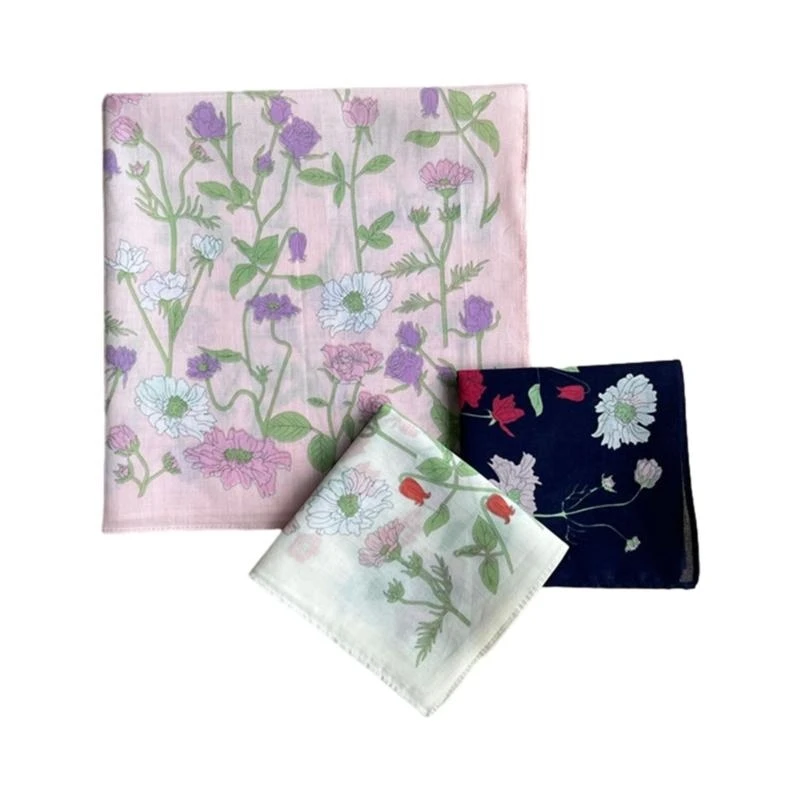 Lightweight Colorful Handkerchief Floral Pattern Hankie Washable Chest Towel Pocket Handkerchief for Adult Wedding Party