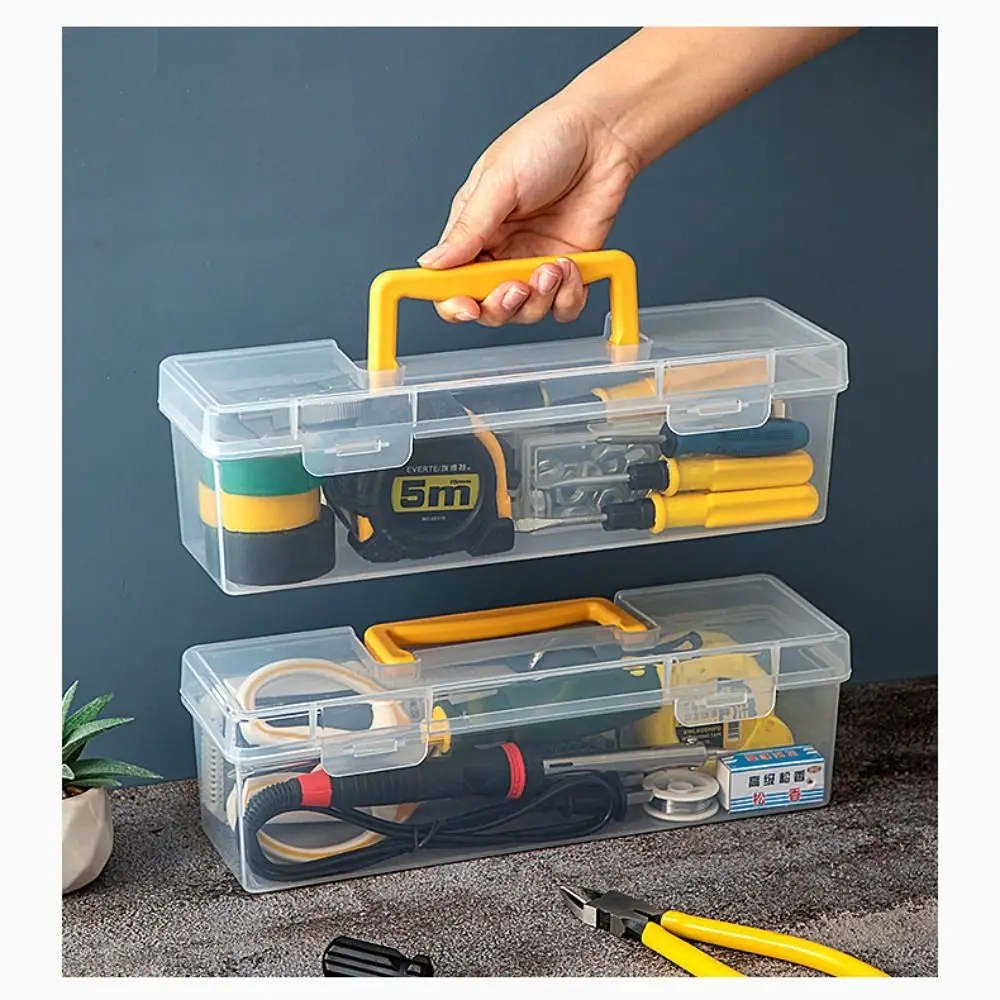 Large Capacity Hardware Tool Box Transparent Impact-resistant Storage Screw Box PP Plastic Multifunctional Tool Storage Box