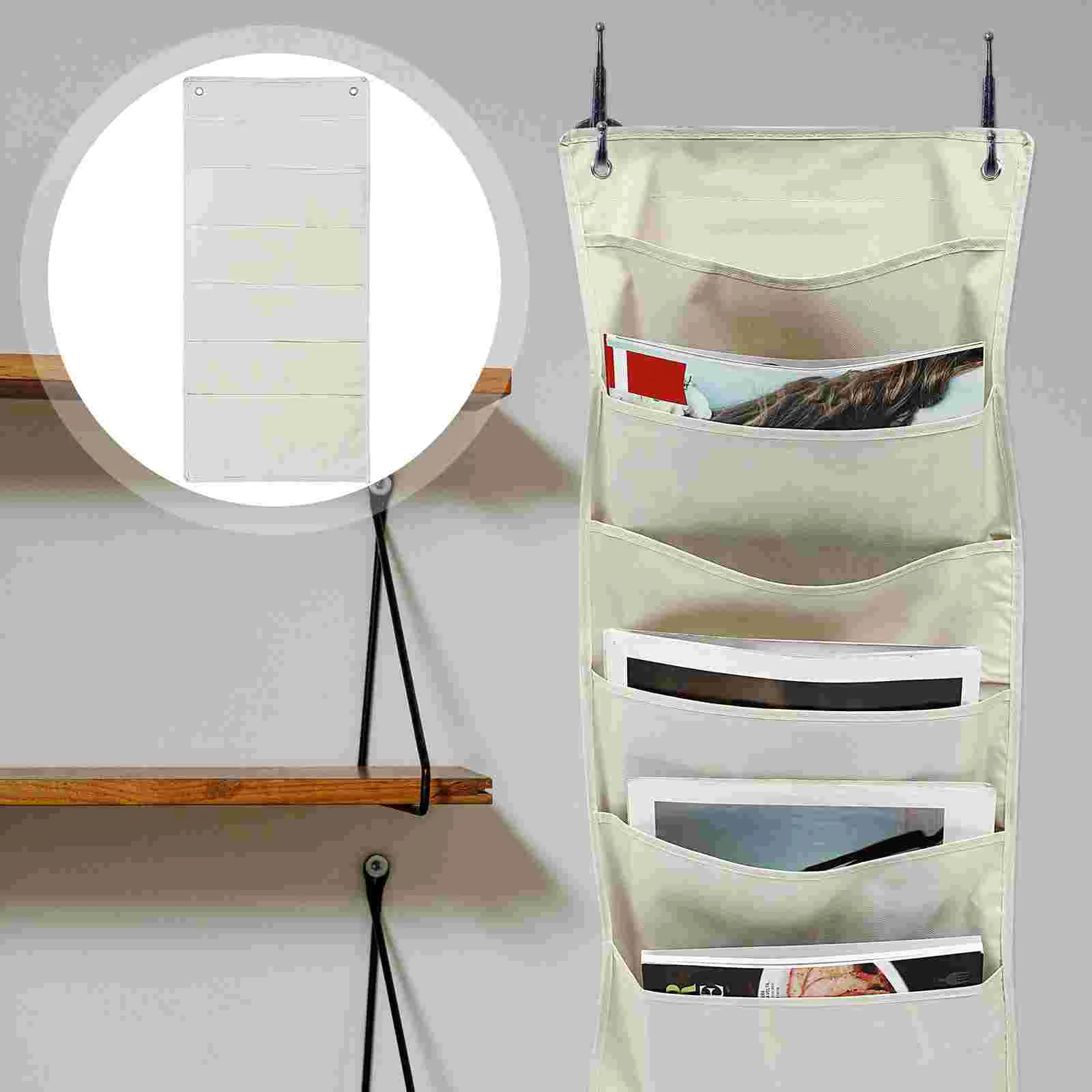 File Storage Bag Document Stand Organizer Wall Mounted Holder Six-layers Multi-layer Oxford Cloth Office
