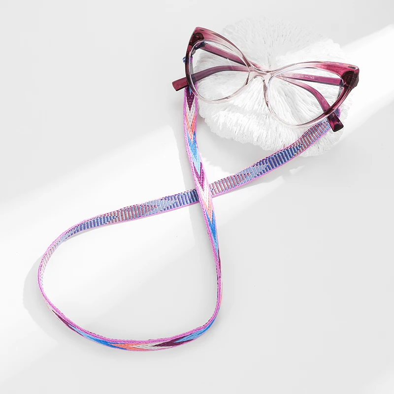 Vintage Bohemian Ethnic Style Woven Glasses Cord Striped Neck-Hanging Glasses Chain Accessory