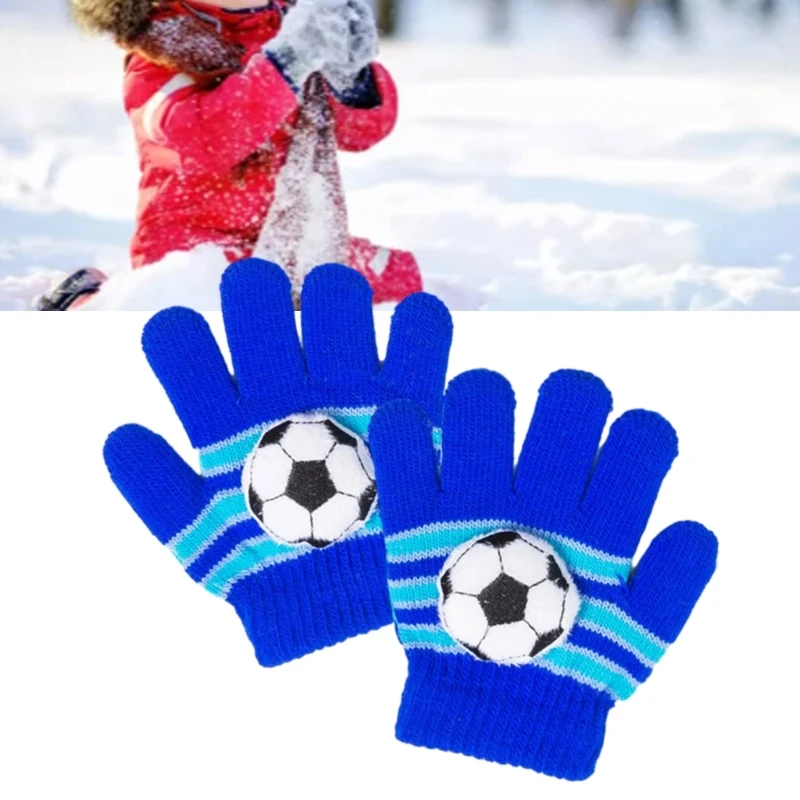 Jolis gants chauds colorés tricotés, mitaines élégantes pour tout-petits, pour temps froid hiver, gants à doigts complets,