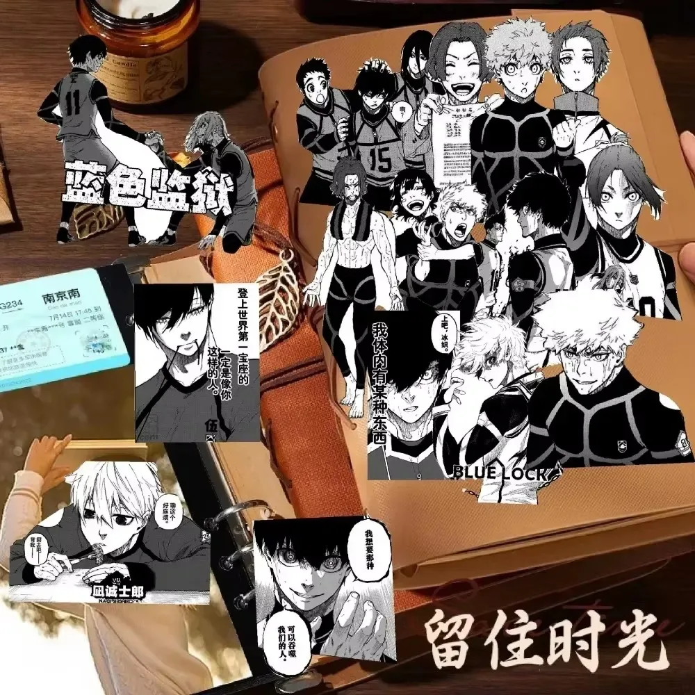 70 قطعة نمط مانغا الأزرق قفل أسود أبيض أنيمي ملصق ناجي Seishiro Bachira Meguru ملصقات الأمتعة المحمول ملصق يدوي الصنع لعبة