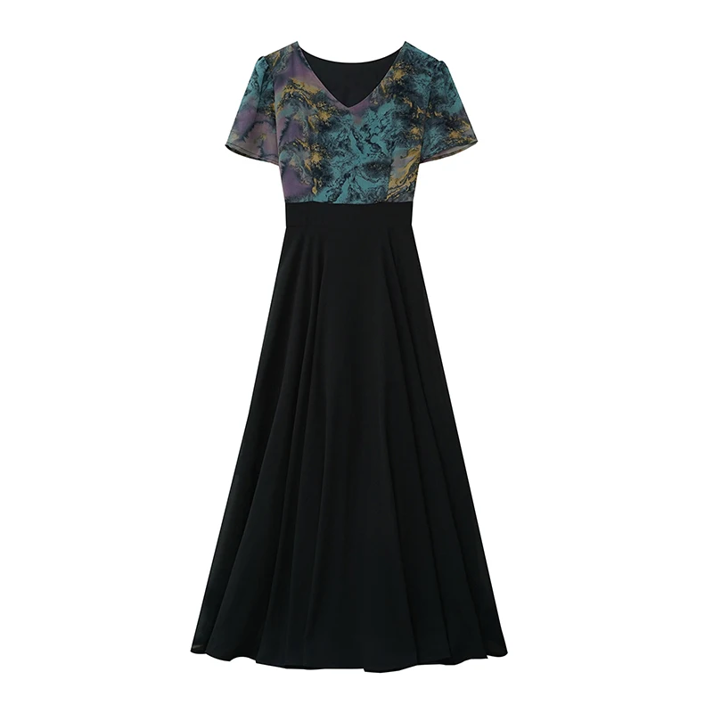 2025 Summer New Casual Chiffon Chic Dress for Women Elegant Bodycon Luxury Prom Vestidos Vintage Black Party Night Long Vestidos