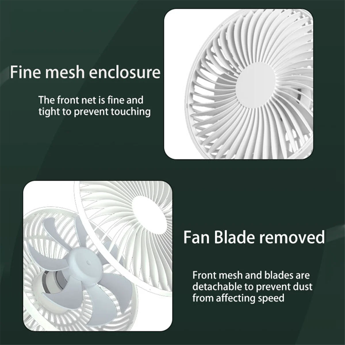 USB Stroller Fans 3600Mah Fan Clip Fan Portable with 4 Gears Quiet Clip on Mini Table Fan 720° Rotatable Battery Fan