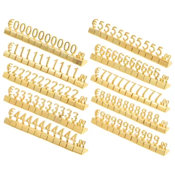 10 יחידות מעמד תצוגה מתכתי לתגי מחיר בלוק מעמד תצוגה לתכשיטים קוביות תוויות זהב