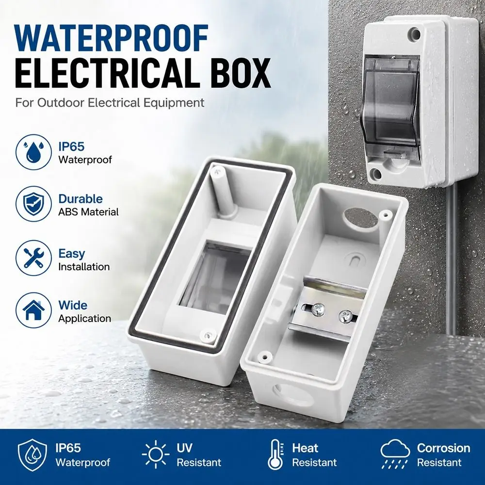 1Pcs HT-2 Waterproof Distribution Box IP65 Waterproof PC ABS Plastic Solar Junction Box Wire Grommet UV Protection Breaker Box