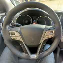 Car Steering Wheel Cover Faux Leather For Hyundai Santa Fe 2013-2018 ix45 2013 2014 2015 2016 Steering Wheel Braiding Cover