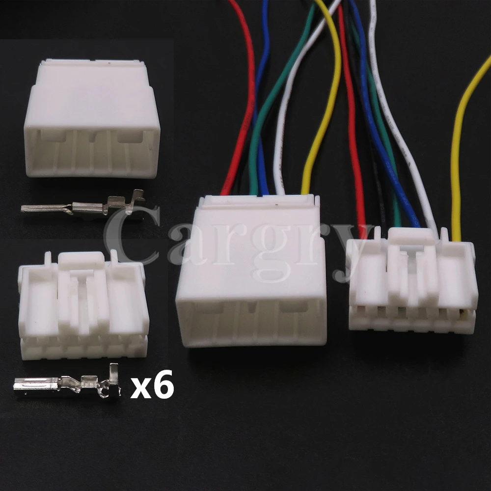 1 Set 6P Auto Male Female Docking Wire Connector 174930-1 174923-1 368504-1 368502-1 AC Assembly Car Modification Socket Parts