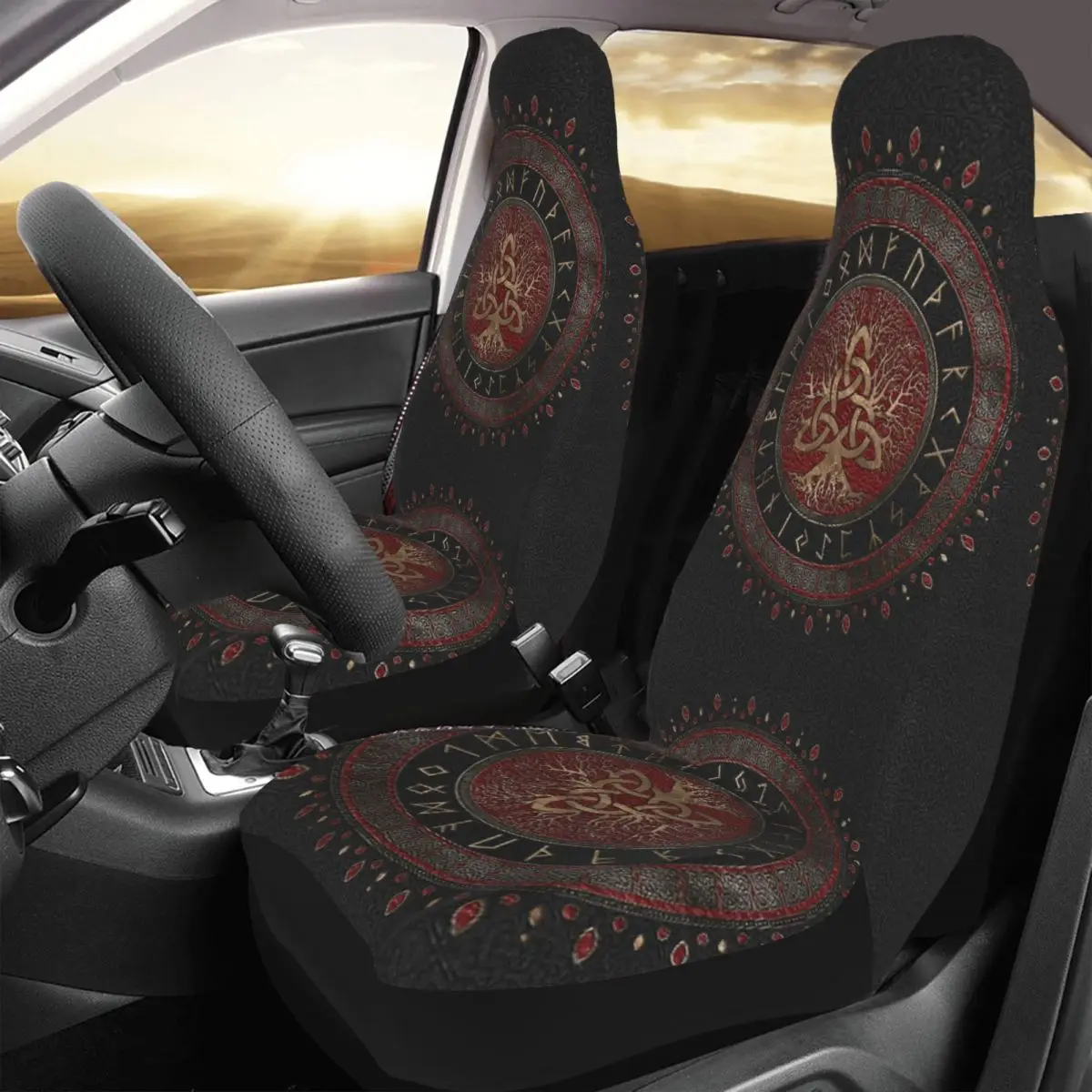 Tree Of Life Viking Universal Car Seat Cover Four Seasons Suitable For All Kinds Models Vikings Auto Seat Cover Fabric Fishing