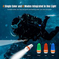 OrcaTorch SD03 4-Color Dive Beacon Scuba Diving Signal Lamp with Constant Light or Flashing Mode Night Dive LED Marker Light