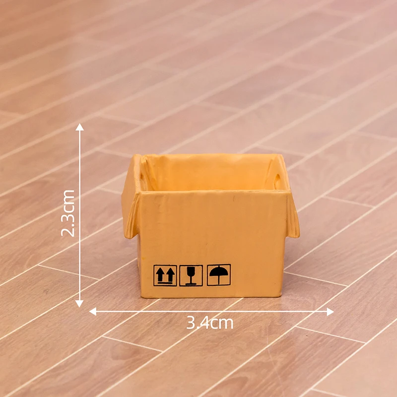 3pcs Mini Carton Express Carton 1:12 Dollhouse Miniature Resin Box Decor Furniture Kits Toys For Christmas Gif