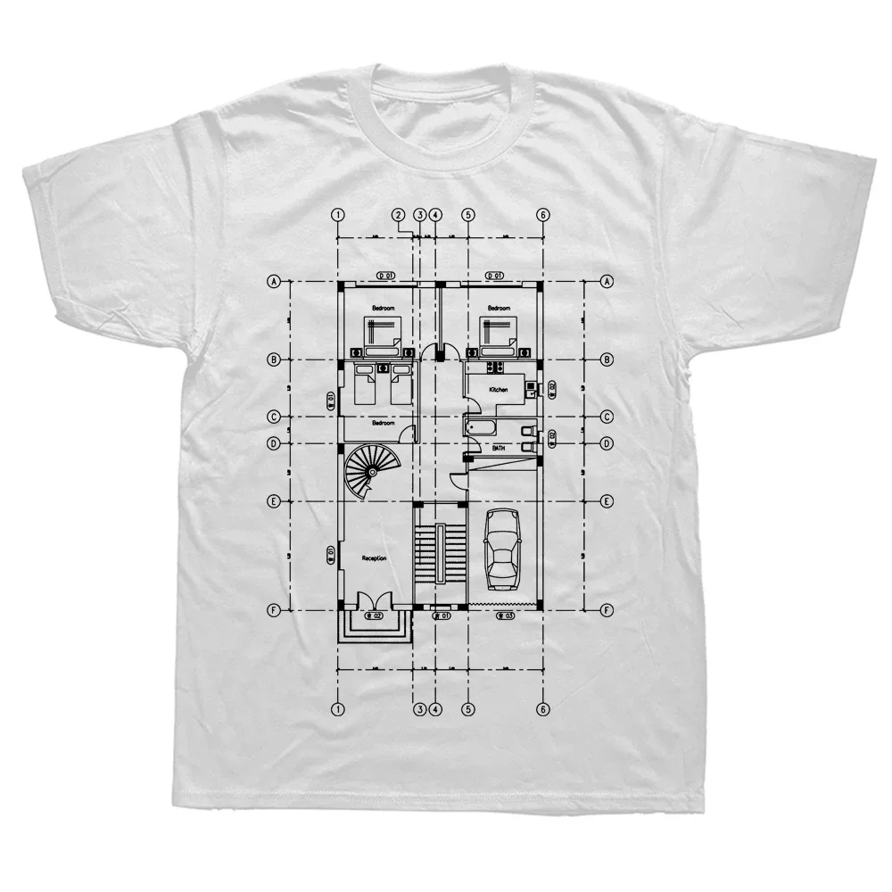 Architecture House Floor Plan T Shirts Graphic Cotton Streetwear Short Sleeve Birthday Gifts Summer Style T-shirt Mens Clothing