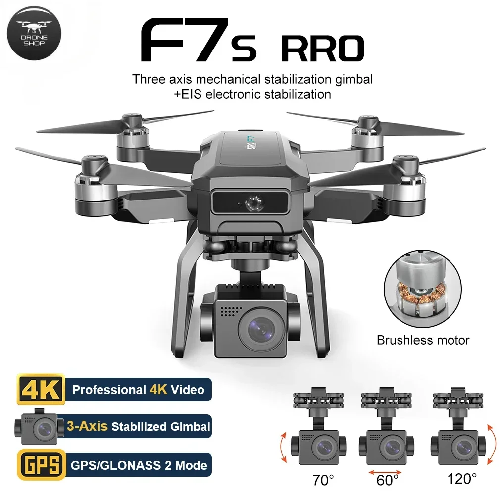 

2024 New SJRC F7S/F7 Pro Drone GPS EIS Electronic Stabilization Gimbal Helicopter 4K HD Camera Drones 5G Repeater 3KM Image Dron