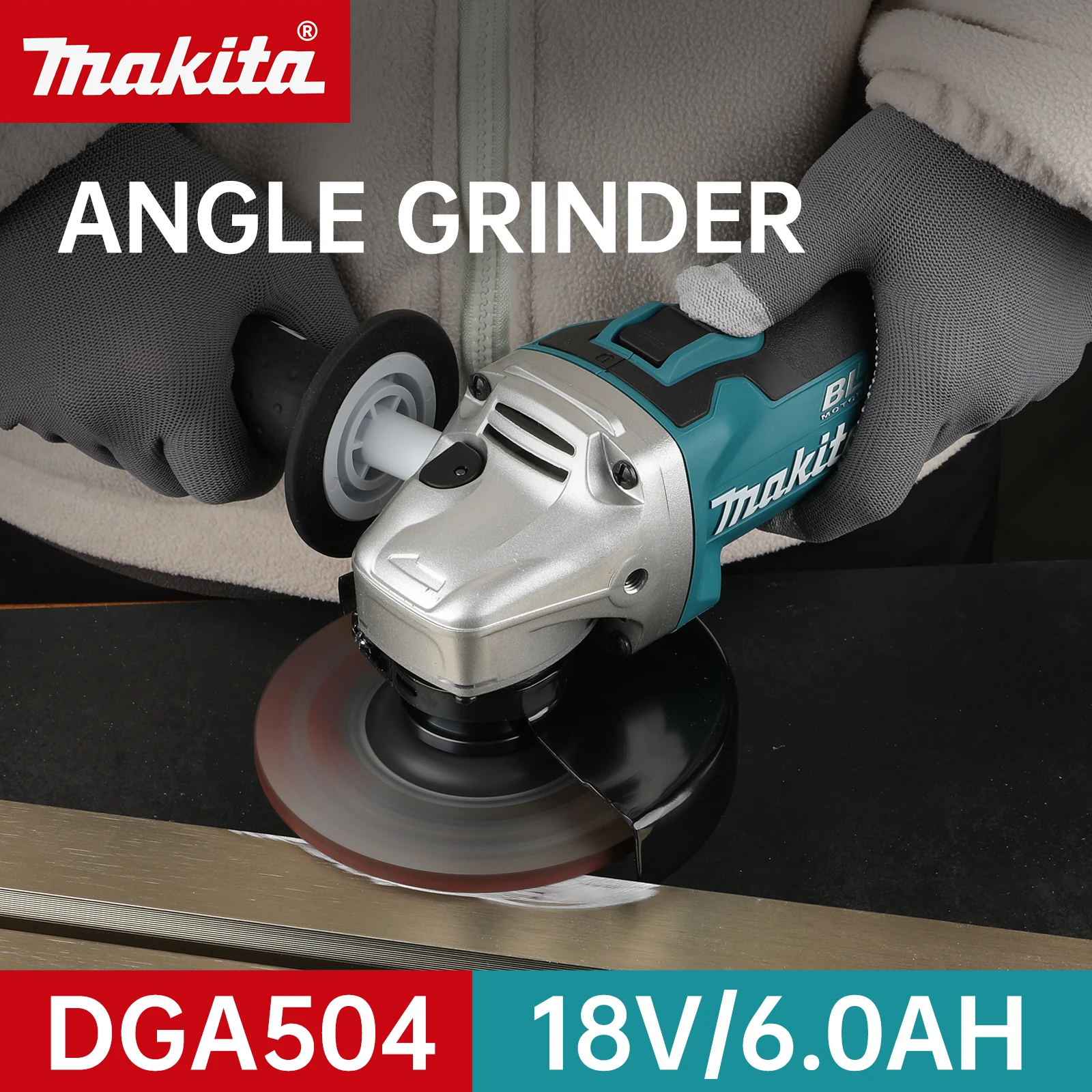 

Makita DGA504 125mm Brushless 18V Battery Lithium Electric Angle Grinder Polishing Machine Cutting Machine High Power