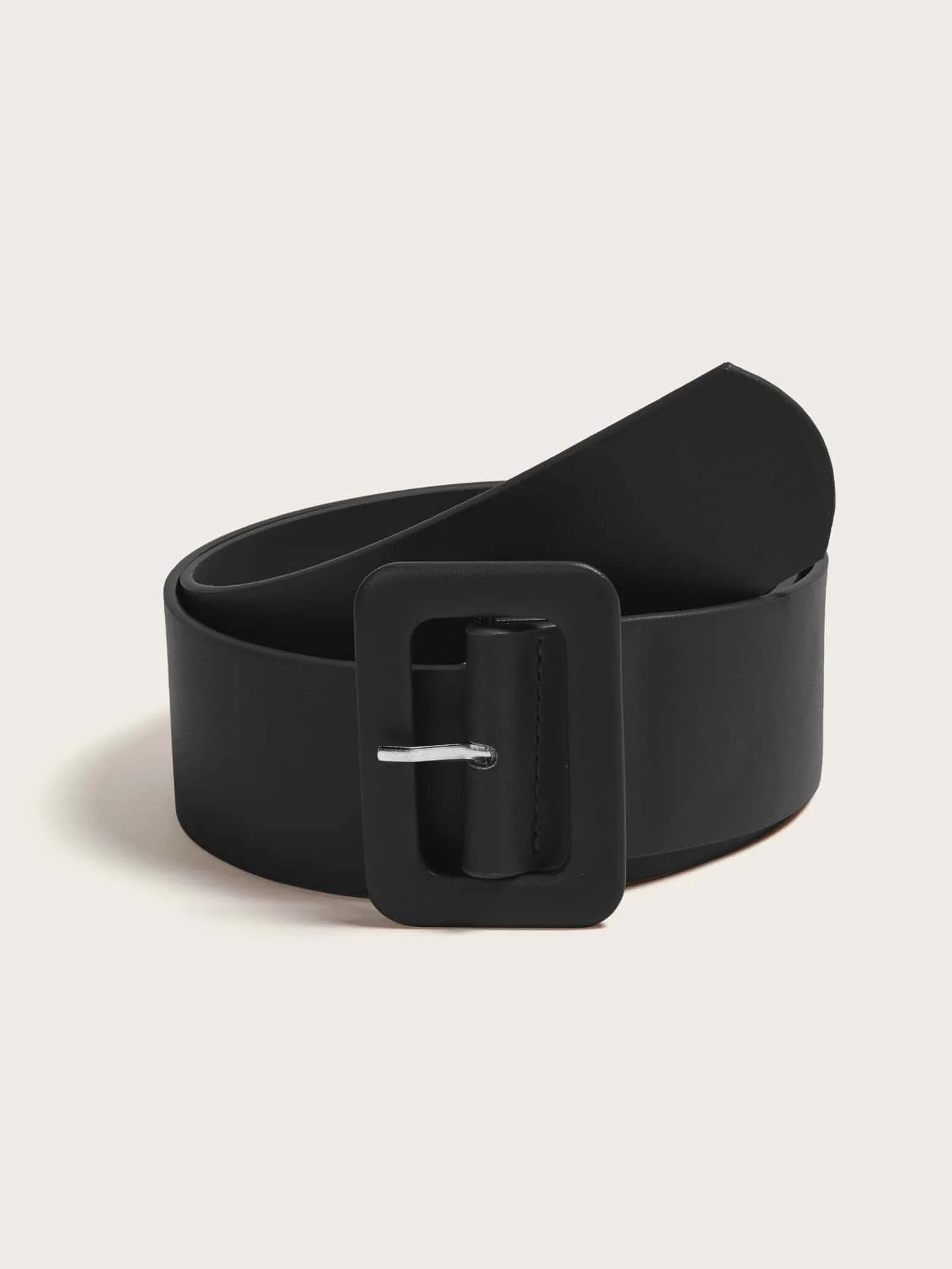 

Black Wide Belt With Square Buckle For Women Fashion Accessory