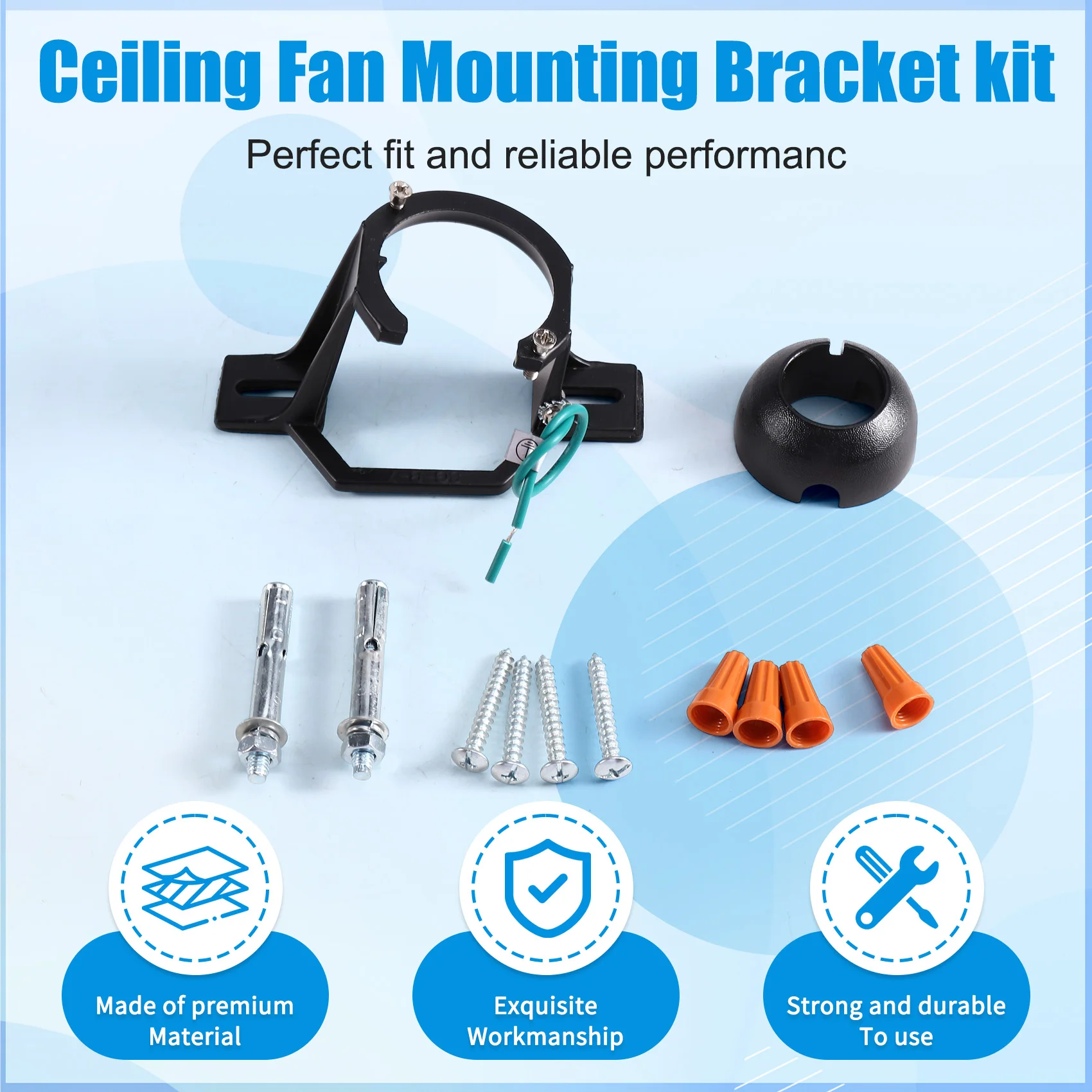 B23B For Ceiling Fan Mounting Bracket With Hanger Ball Adapter,For Living Room, Bedroom