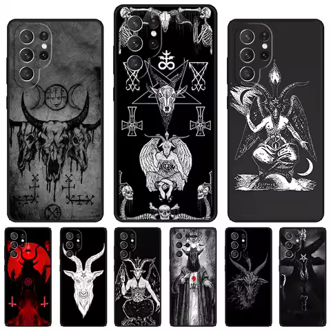 Goat Head Satan phone case For Samsung Galaxy S24 S23 S22 Ultra Note 10 20 Plus S8 S9 S10 S20 S21 FE Cover