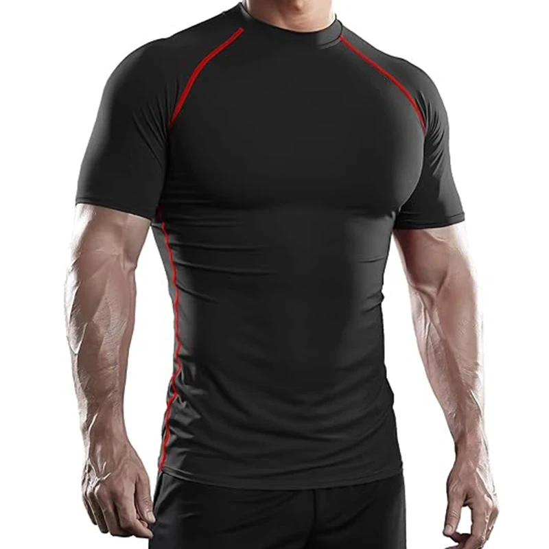 Compression Running T Shirts Men Summer Sportswear Elastic Quick Dry Male T-shirt Gym Fitness Workout Tops Sport Tee Shirt Men