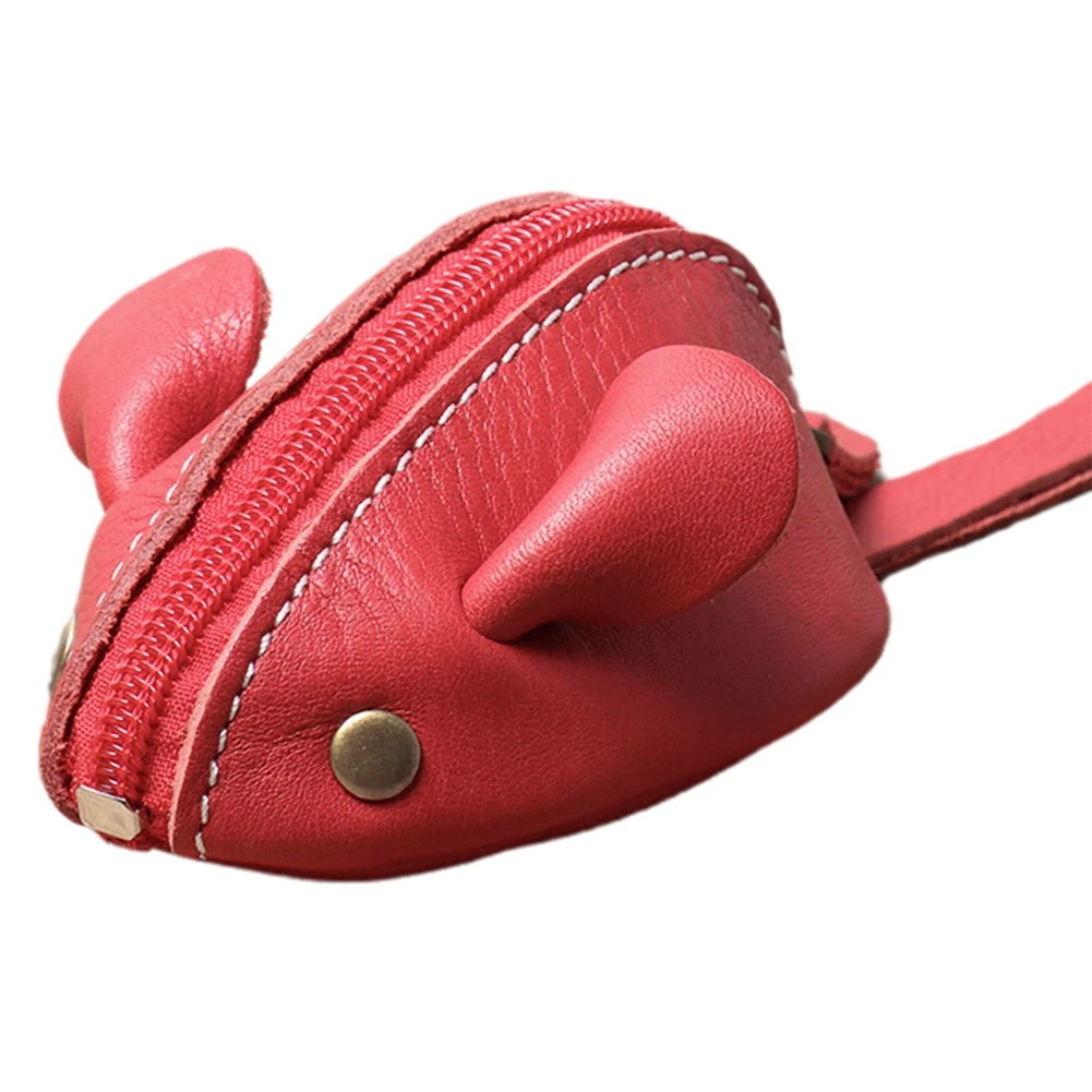 ABQR винтажный мини-кошелек для монет, маленький кошелек для мужчин и женщин, милая сумка для хранения мыши, карман на молнии, красный