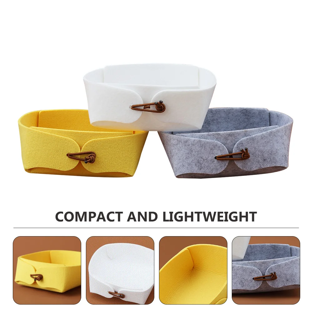 

3 pcs Storage Box For Jewelry Earrings Necklace Brooch Hair Clip Desktop Organizer Felt Material Compact Home Container Simple