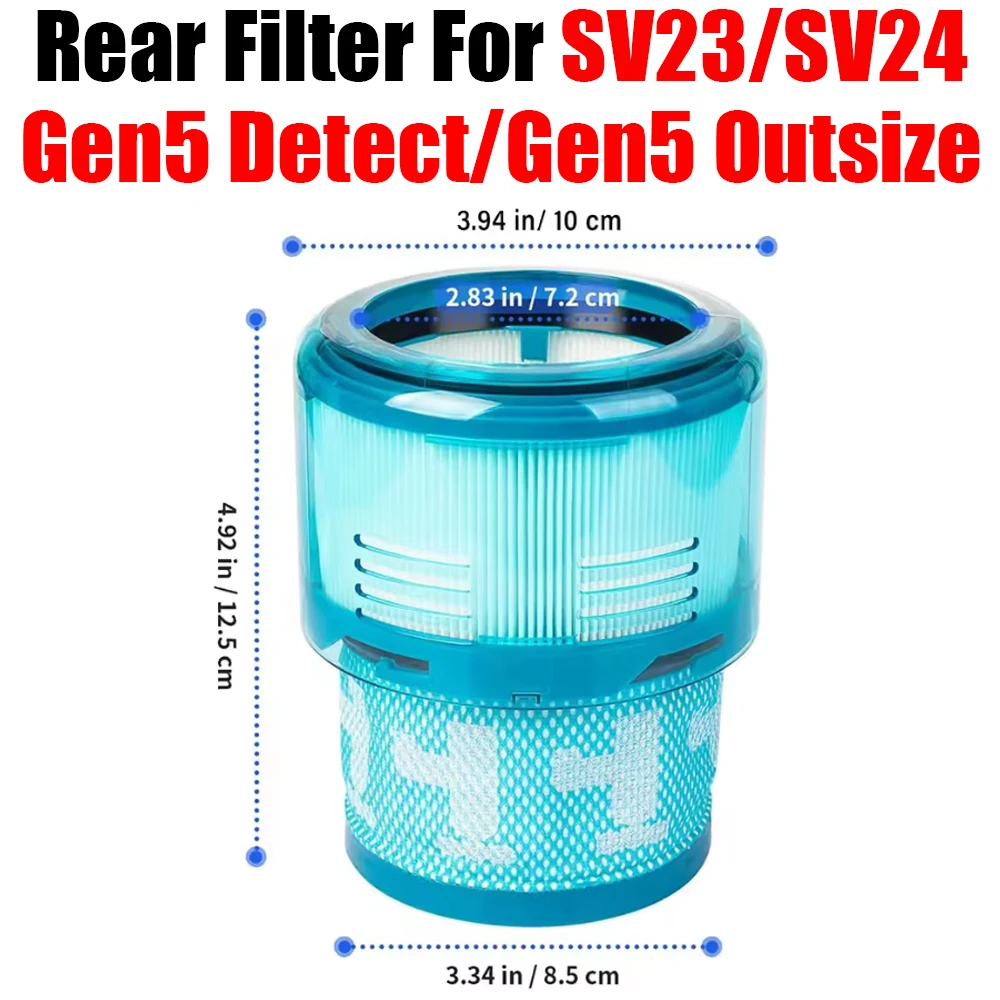 Vervangende borstel en filter voor Dyson V6 V7 V8 V10 V11 V12 V15 DC-serie stofzuigers, voor harde vloeren.