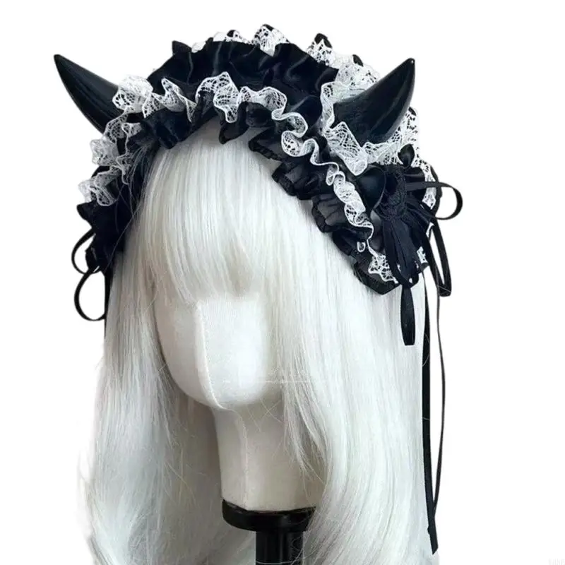 Y3NE Halloween Devil Horn Headpiece Permanent Fabric Not Irritating Gentle Plan