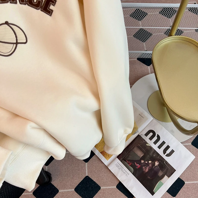 Alpaca Cashmere Sweatshirt Women's Autumn and Winter Plus Fleece Half-turtleneck Top Plus Size Women's Pullover