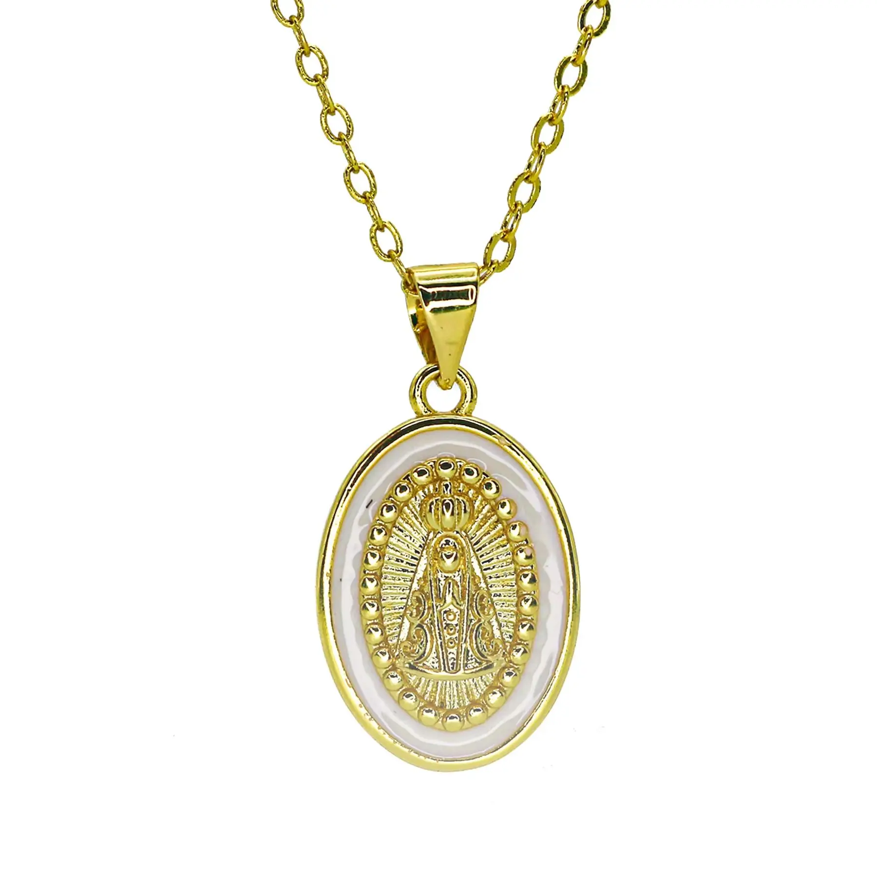 Enamel Our Lady of Saint John of the Lakes Charms Nuestra Señora de San Juan de los Lagos Necklace Catholic Pendant Jewelry Gift