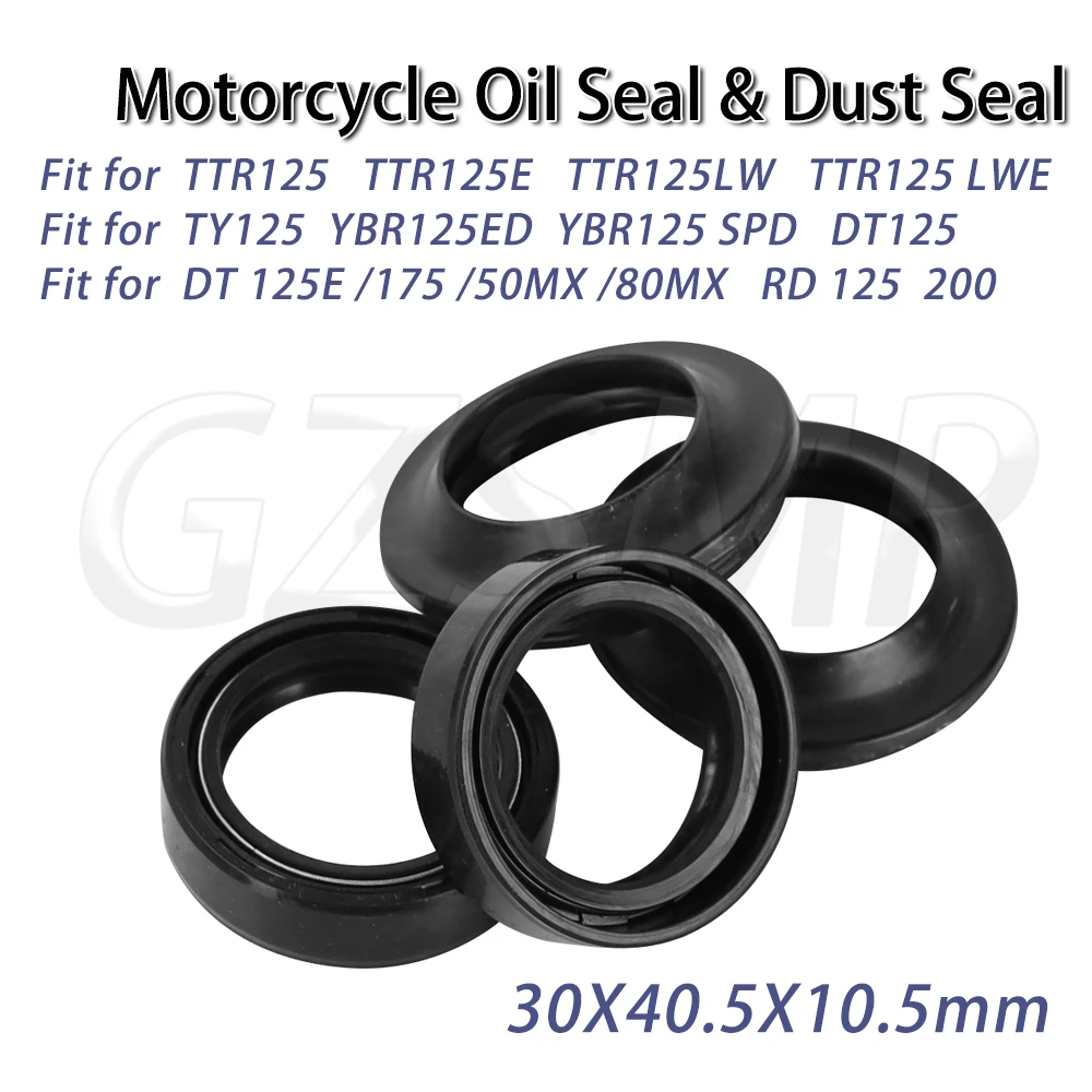 

Fit for Yamaha TTR125 TY125 YBR125 DT125 RD125 30x40.5x10.5 30 40.5 Motorcycle Absorber Front Fork Dust Oil Seal