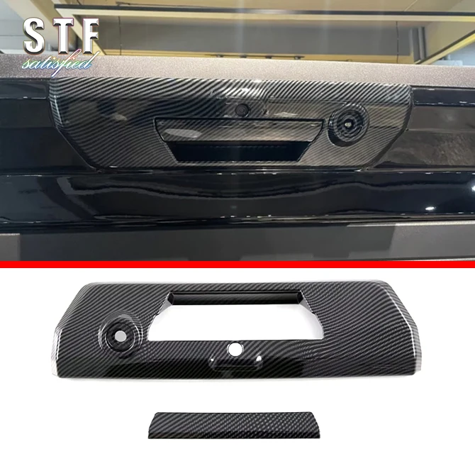 

Carbon Fiber Style Rear Door Handle Bowl Cover Trim For Ford F-150 F150 2021 2022 Car Accessories Stickers