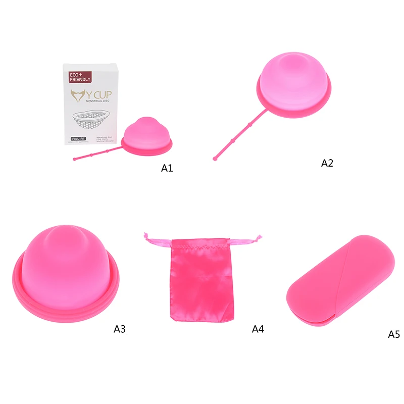 1PCS Reusable Menstrual Cup Disc Extra-Thin Silicone Menstrual Disk Tampon Or Pads Alternative For Feminine Hygiene Product