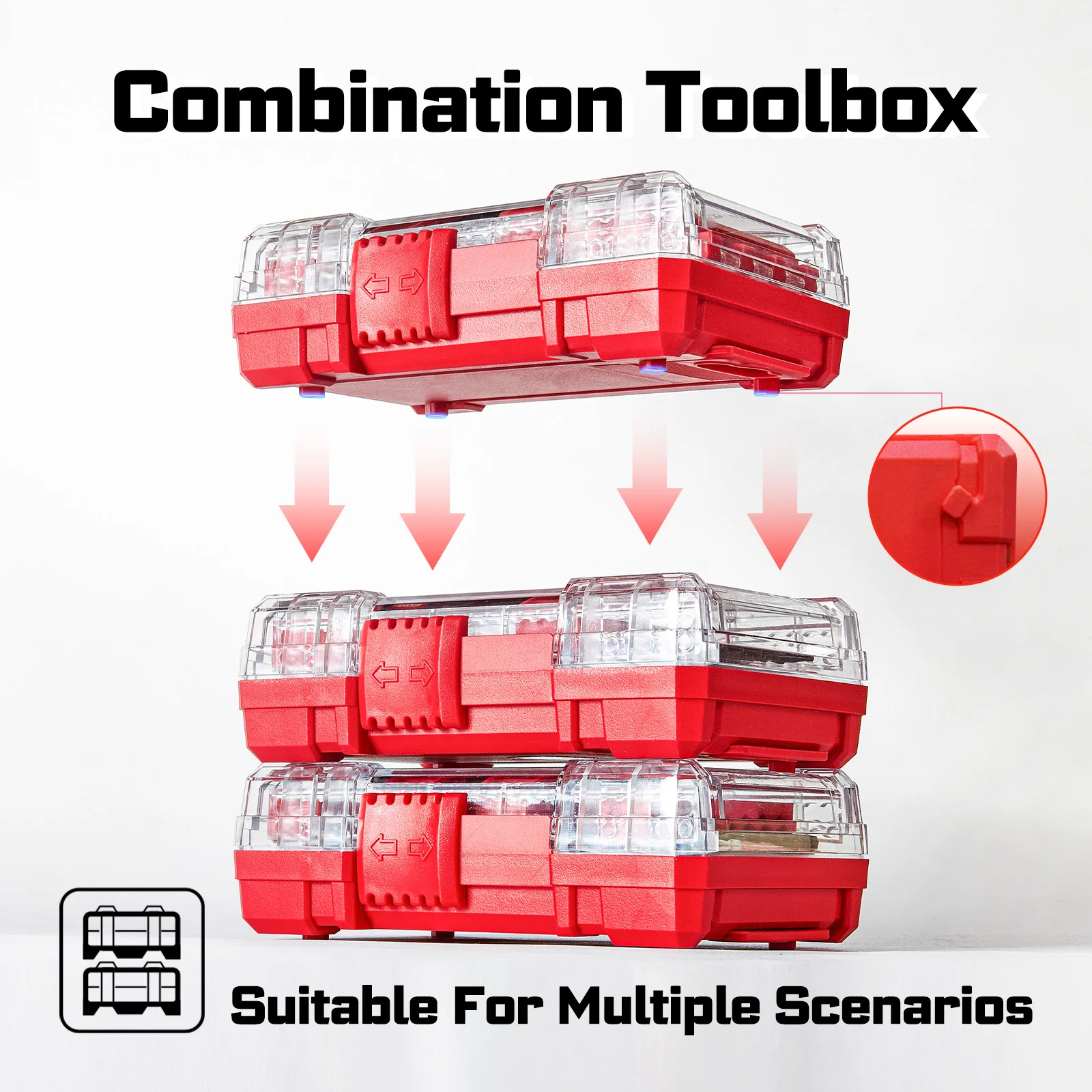 Geinxurn 61PCS Screwdriver Bits Set, Magnetic S2 Steel 1”/2'' PH/SQ/Torx/HEX/SL Impact Bit Holder and Nut Driver with Box Case