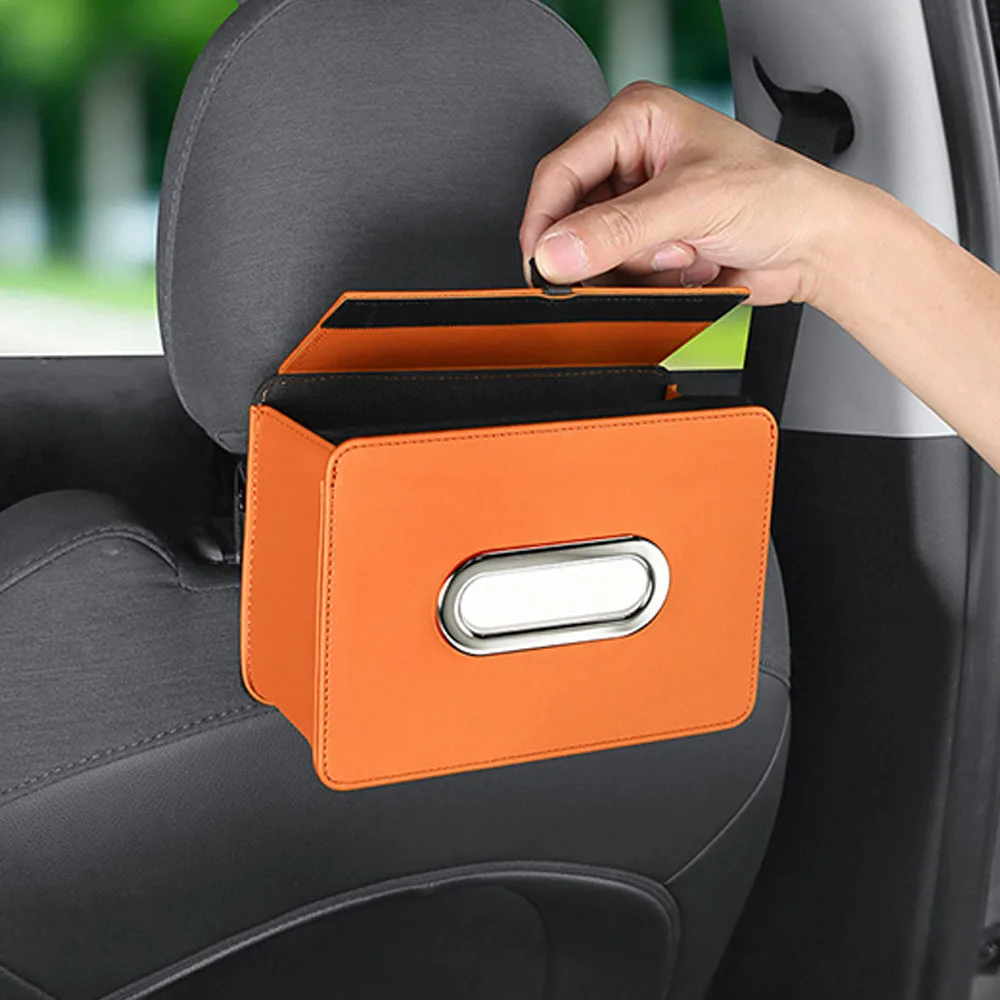 Car Back Seat Tissue Box Holder Foldable Widened High Capacity Paper Bag For ZEEKR 7X 8X 9X 2026-2027 Car Interior Accessories